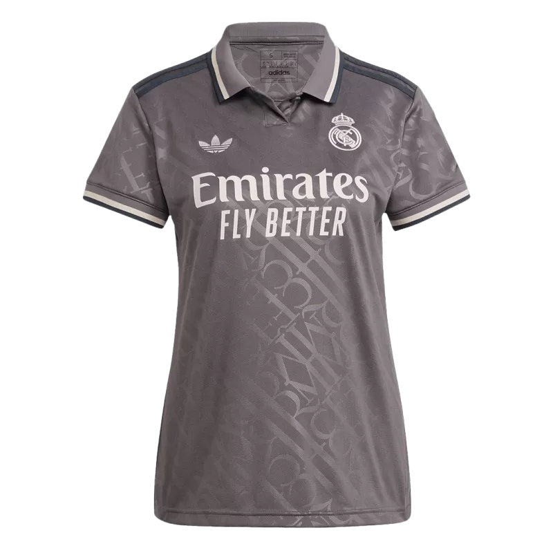 Camisa Feminina Real Madrid lll 2024/25 Preta - Modelo Baby Look