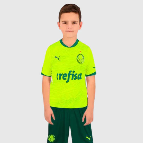 Conjunto Infantil Palmeiras lll 2023/24 Verde - Modelo Torcedor