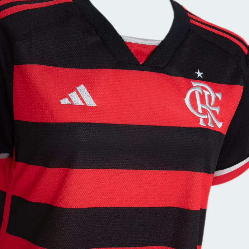 Camisa Feminina CR Flamengo l 2024/25 Rubro-Negra - Modelo Baby Look