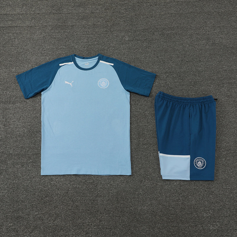 Conjunto Manchester City Treino 100% Algodão - Modelo Torcedor