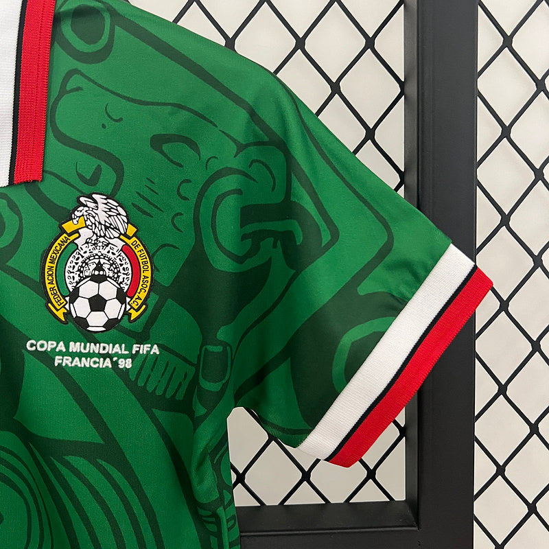 Conjunto Retrô Infantil Seleção México l 1998 - Modelo Torcedor