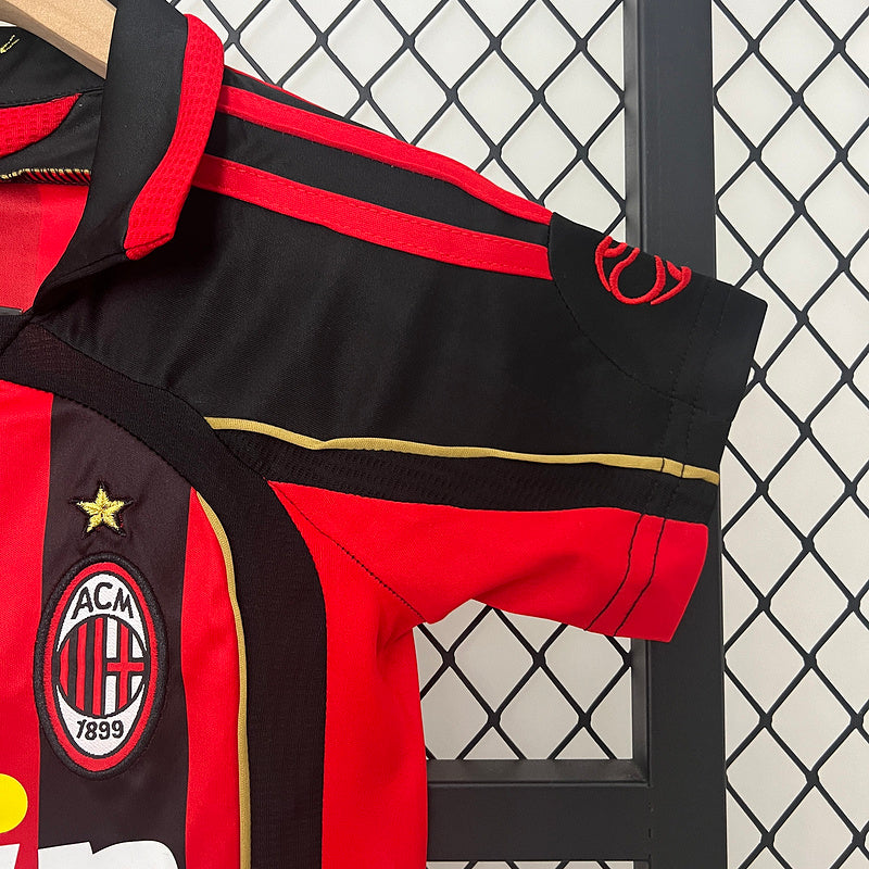 Conjunto Retrô Infantil Milan l 2006/07 Modelo Torcedor