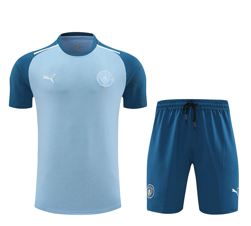 Conjunto Manchester City Treino 100% Algodão - Modelo Torcedor