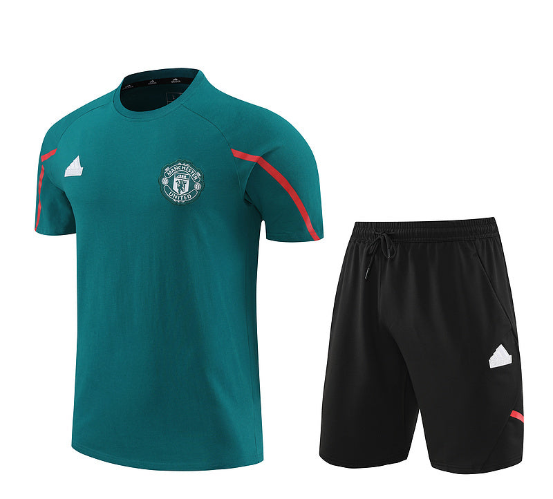 Conjunto Manchester United Treino 100% Algodão - Modelo Torcedor