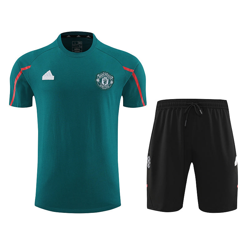 Conjunto Manchester United Treino 100% Algodão - Modelo Torcedor