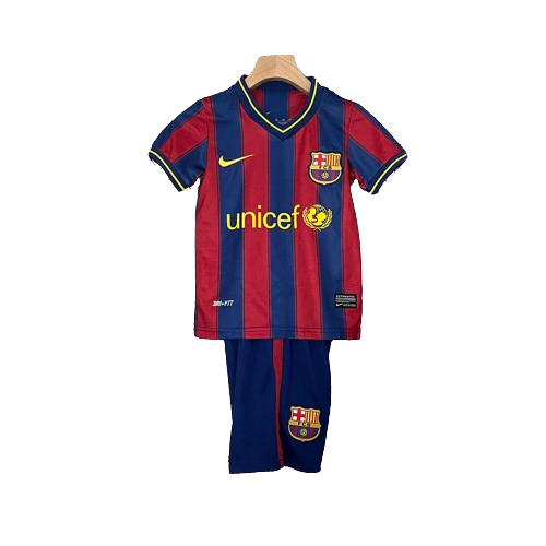 Conjunto Retrô Infantil Barcelona l 2009/10 - Modelo Torcedor