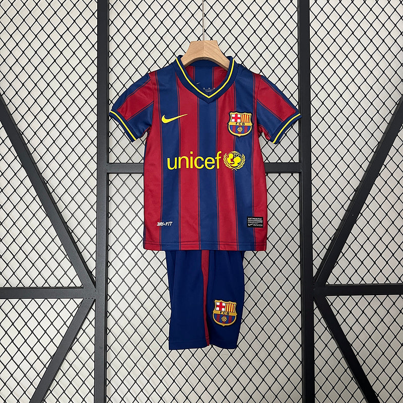 Conjunto Retrô Infantil Barcelona l 2009/10 - Modelo Torcedor