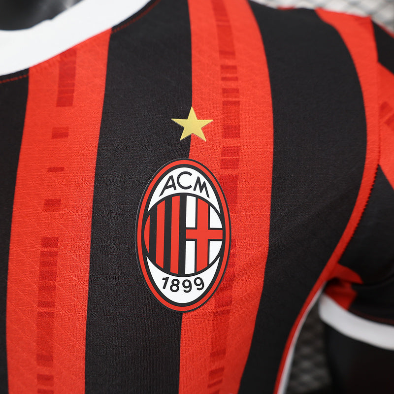 Camisa Milan l 2024/25 Vermelha e Preta - Modelo Jogador