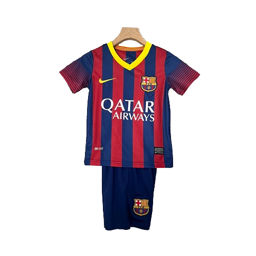 Conjunto Retrô Infantil Barcelona l 2013/14 - Modelo Torcedor