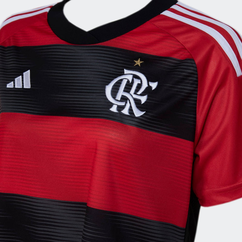 Camisa Feminina CR Flamengo l 2023/24 Rubro-Negra - Modelo Baby Look