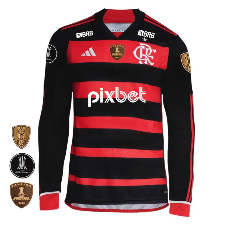 Camisa Manga Longa CR Flamengo l 2024/25 Rubro-Negra - Modelo Torcedor