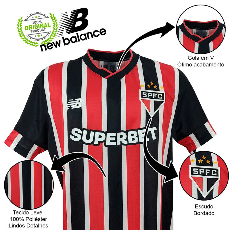 Camisa São Paulo ll c/ Patrocínios 2024/25 Tricolor - Modelo Torcedor