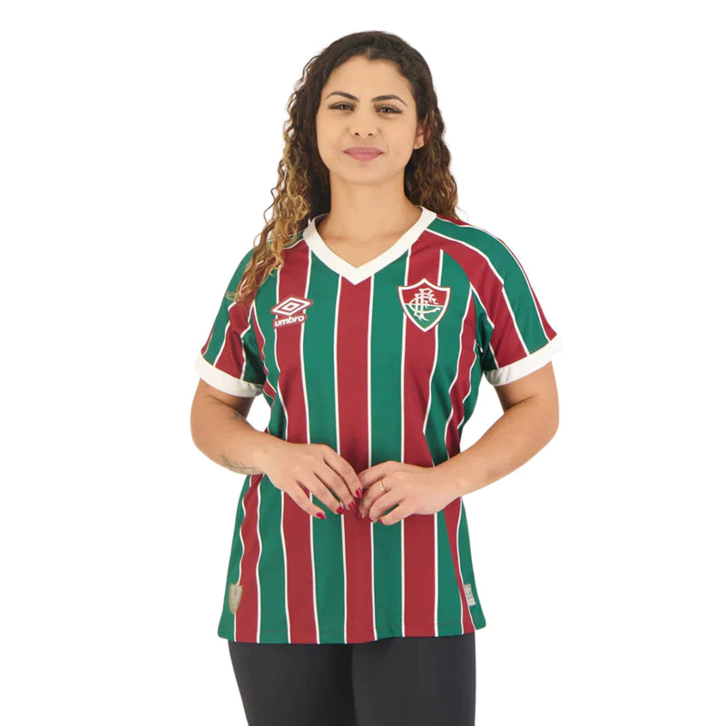 Camisa Feminina Fluminense ll 2023/24 Tricolor - Modelo Baby Look