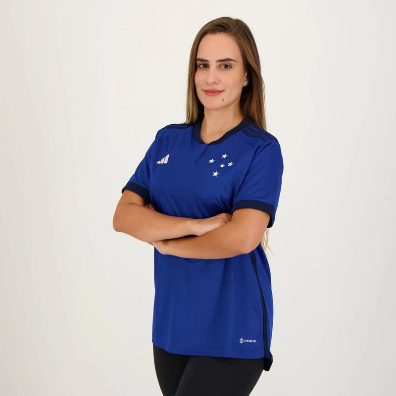 Camisa Feminina Cruzeiro l 2023/24 Azul - Modelo Baby Look