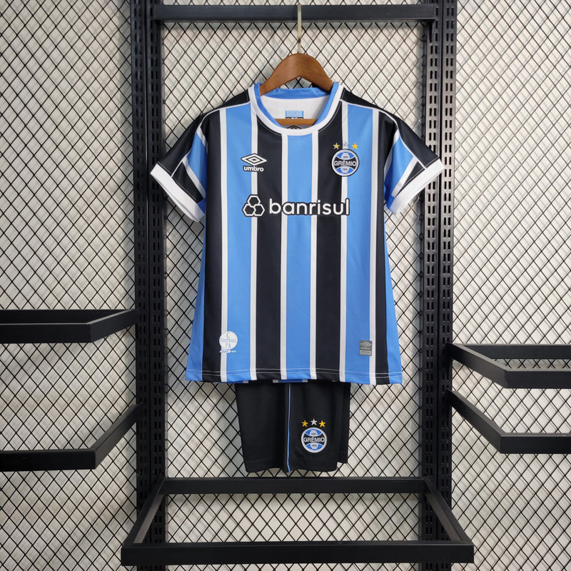 Conjunto Infantil Grêmio l 2023/24 Tricolor - Modelo Torcedor